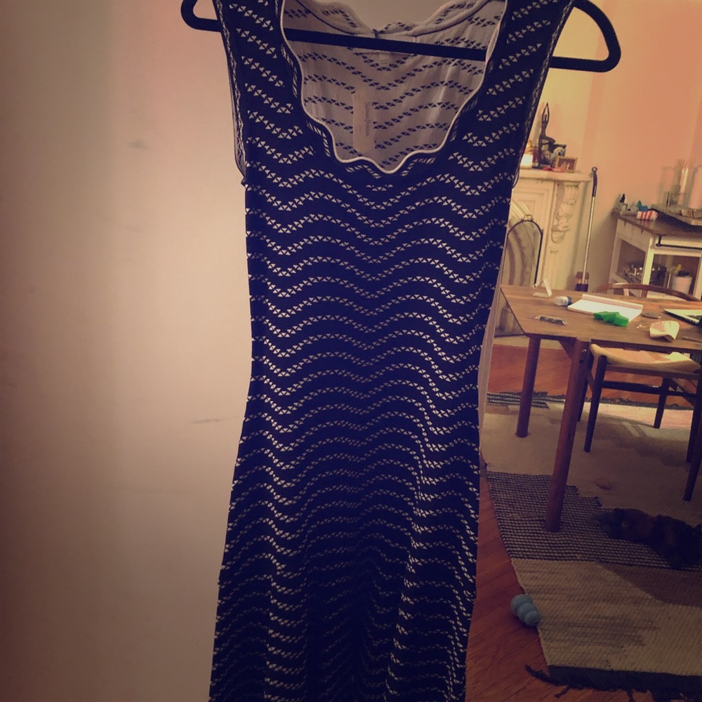 Black and white knit dress